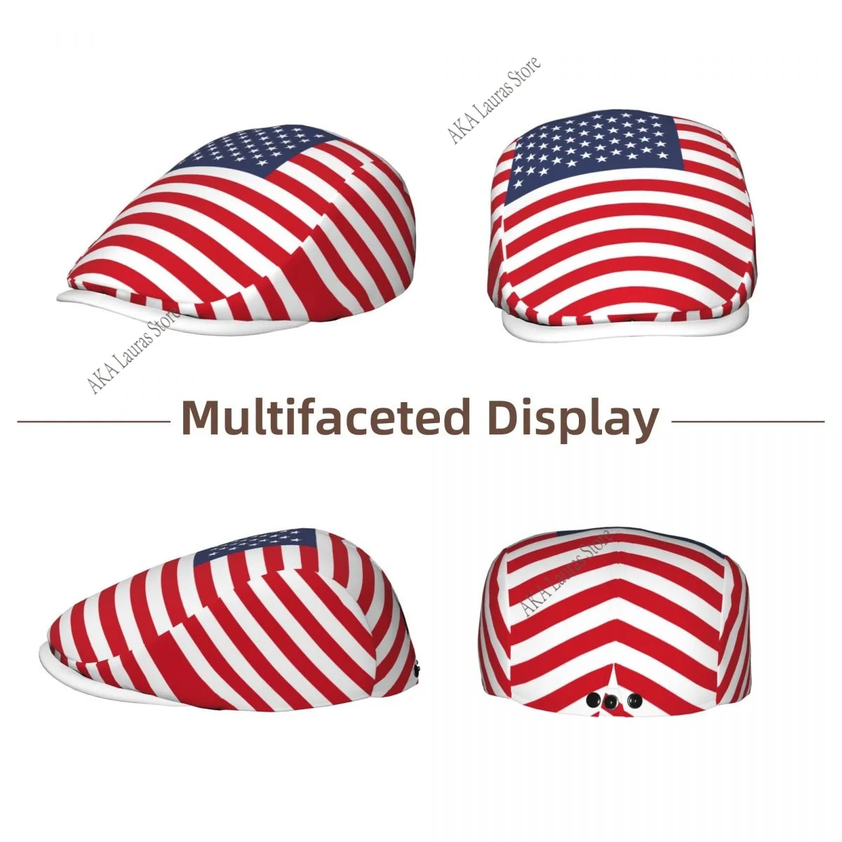 Spring and summers United States Flag Newsboy Caps Flat Peaked Cap Girl and Women Painter Beret Hats