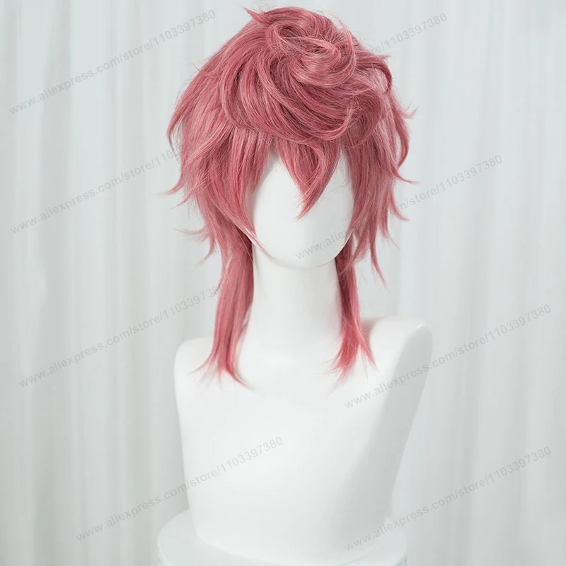 Anime Trish Una Cosplay Wig 40cm Pink Women Hair Heat Resistant Synthetic Wigs+Wig Cap