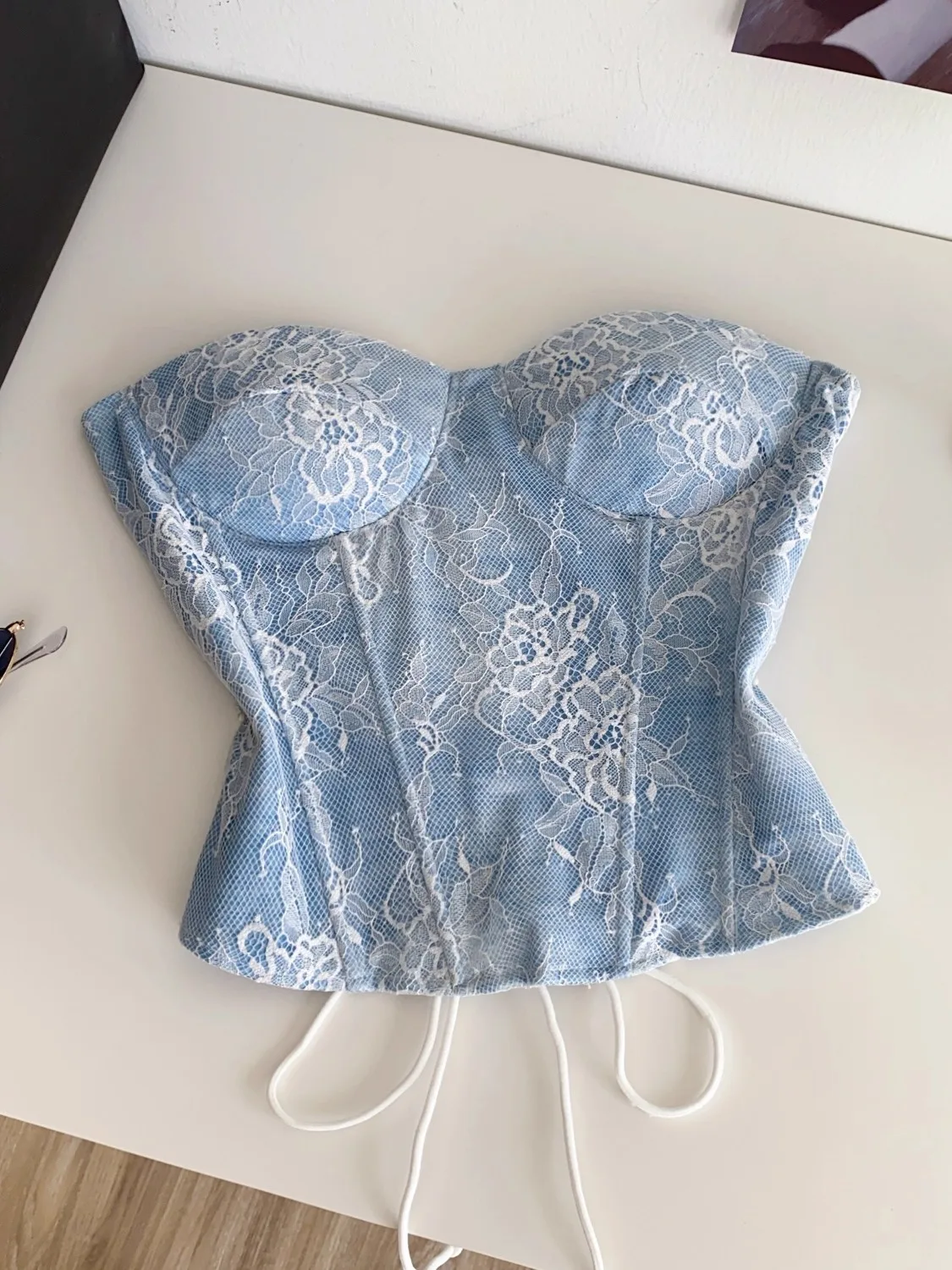 Sexy sleeveless Draw String Strapless lace slim Tanks Top Corset Bustier Camis Chic Crop Top Women Party Sling Top Y2k