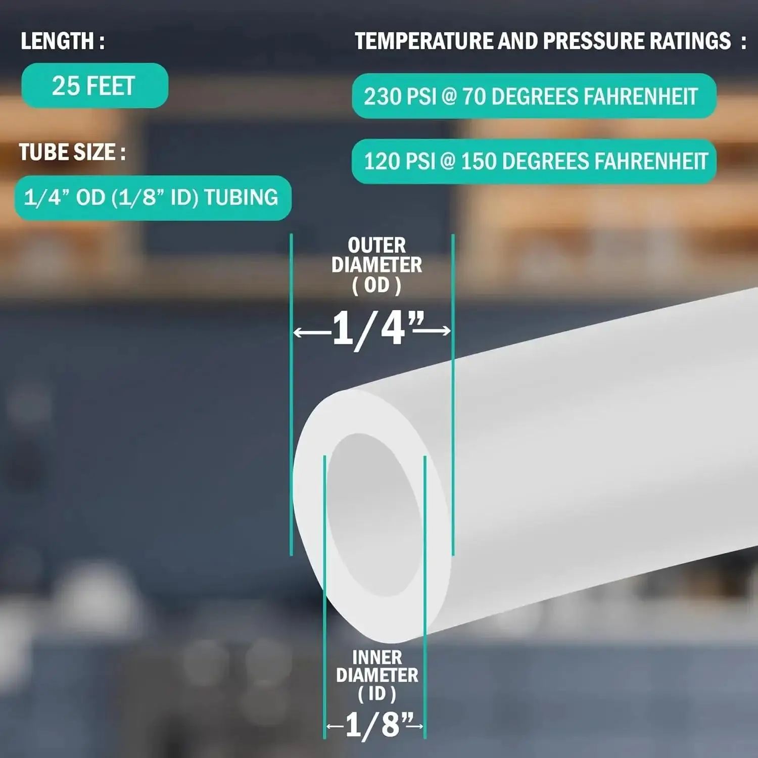 5/10/20 m Rohr, 1/4 Zoll Außendurchmesser für umgekehrte Osmose, Deionisiertes Wasserfiltrationssystem, schnelle Verbindung, Wasserrohr, Aquarium – Detail 6