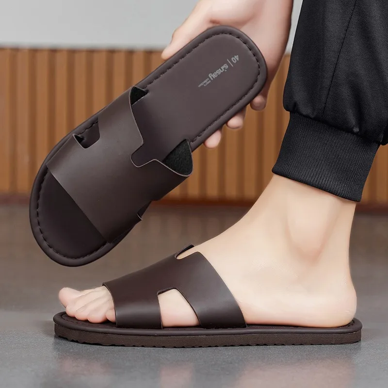 Men's One Strap Roman Sandals Slippers, Cross Border Fashion Casual Slides Plus Size Large Size Outdoor Shoes