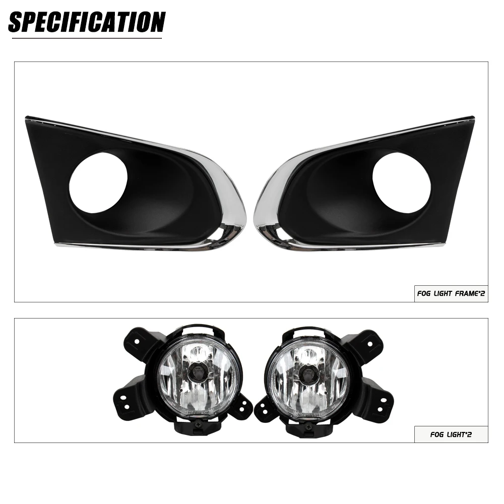 Front Bumper Fog Lamp Upgrade Kit For Chevrolet TRAX TRACKER  2014 2015 2016 Version Additional Foglight Set