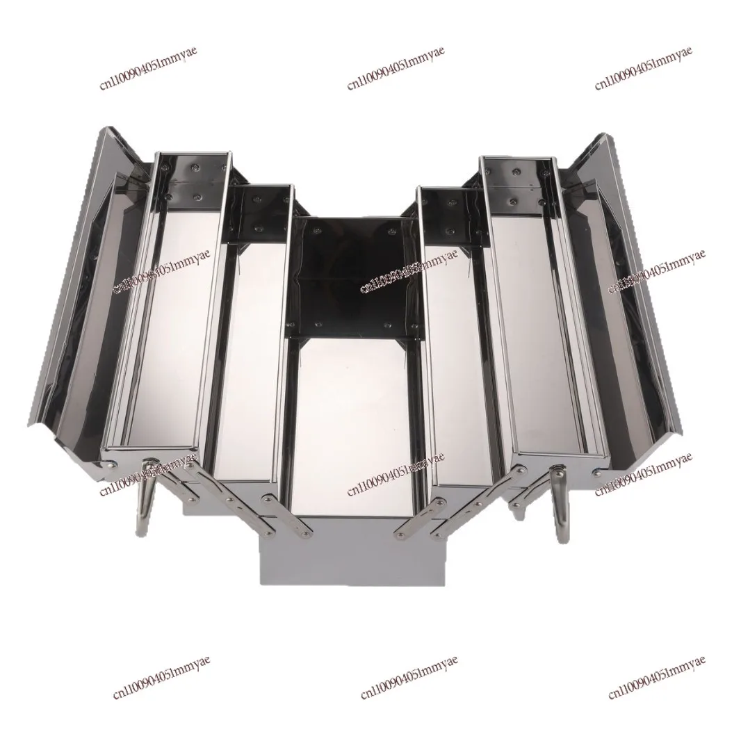 Foldable Stainless Steel Three-layer Toolbox Storage Box Car Storage Auto Repair Suitcase Multi-functional Folding Box