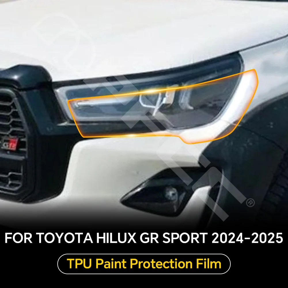 Car Headlight Rearview B Pillars Film For Toyota Hilux GR Sport 2024-2025 TPU  Protection Film Pre-cut Clear PPF Anti-Scratch
