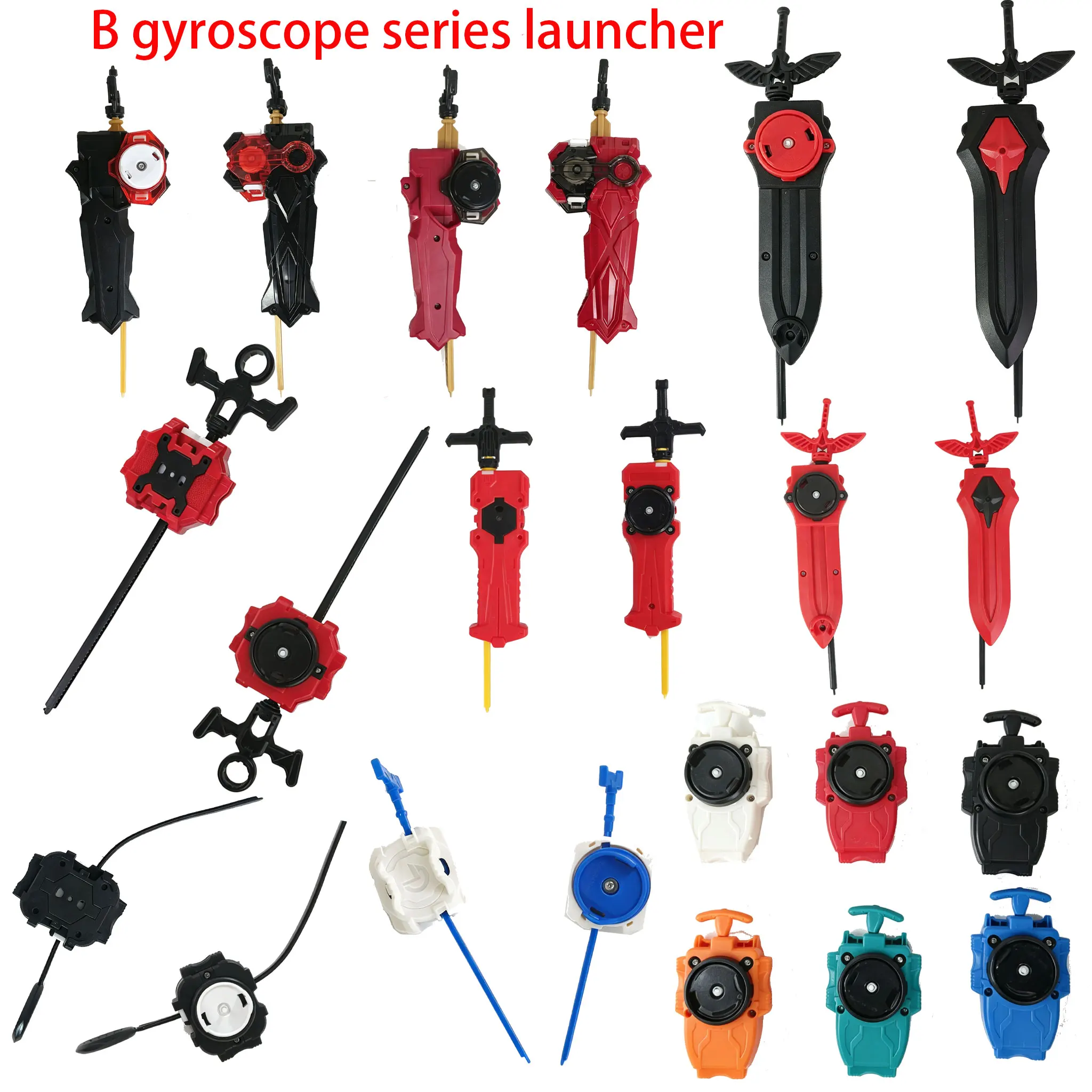 Mixed B Launcher Sword String Ripcord Spin Gyro Launcher Spinning Top Accessories Multiple Styles Kids Battle Toy Gift