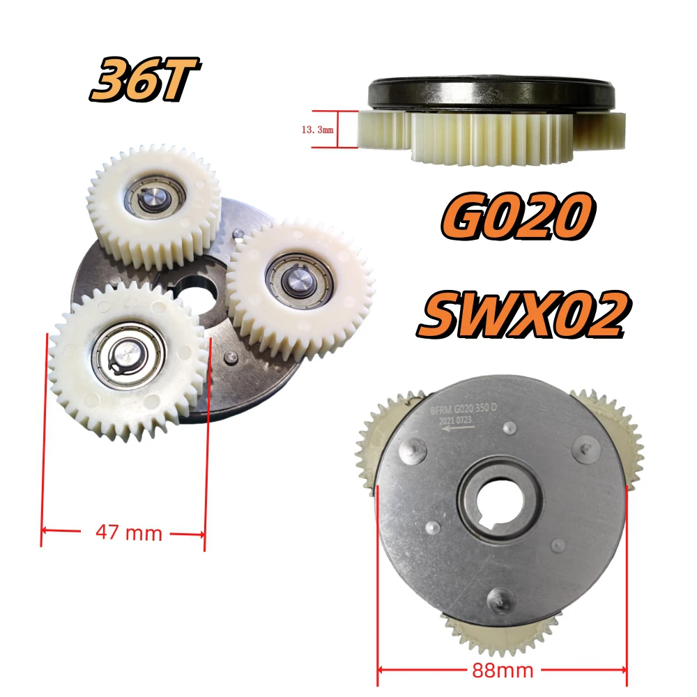 

Для двигателя Bafang FAT HUB RM G020.500DC SWX02 350 Вт 250 Вт сцепление постоянного тока 36T нейлоновая шестерня в сборе Замена запасных частей