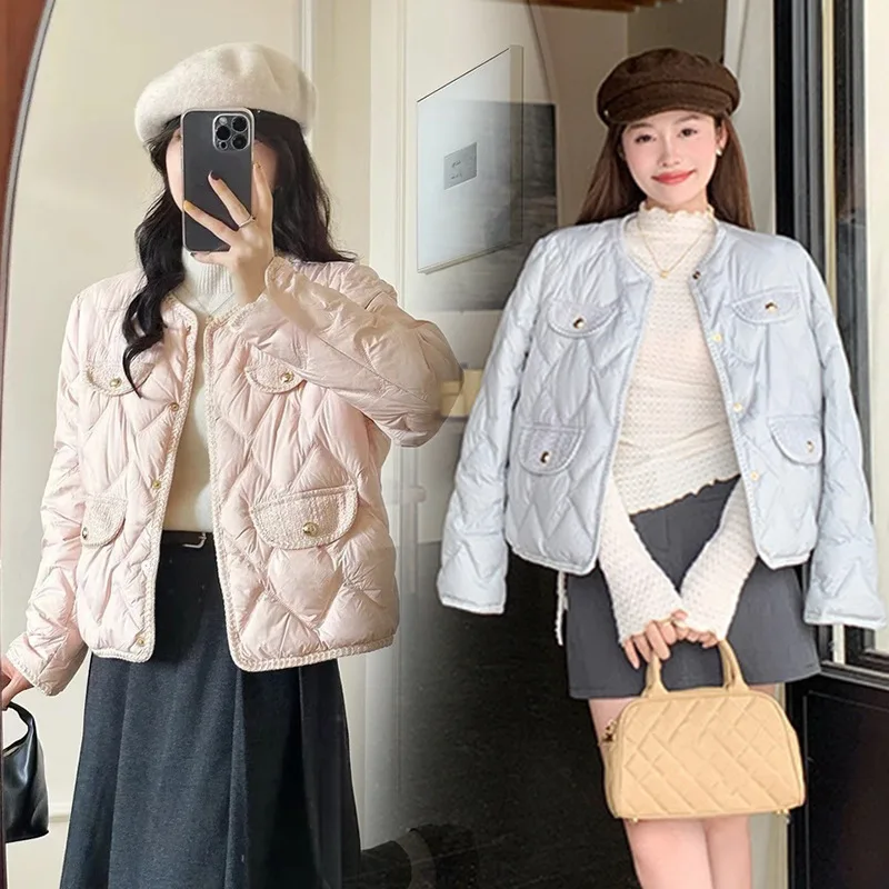 

Winter French Elegant Women's Down Cotton Jacket Waterproof Short Cotton Padded Outerwear Ladies Winter Parkas