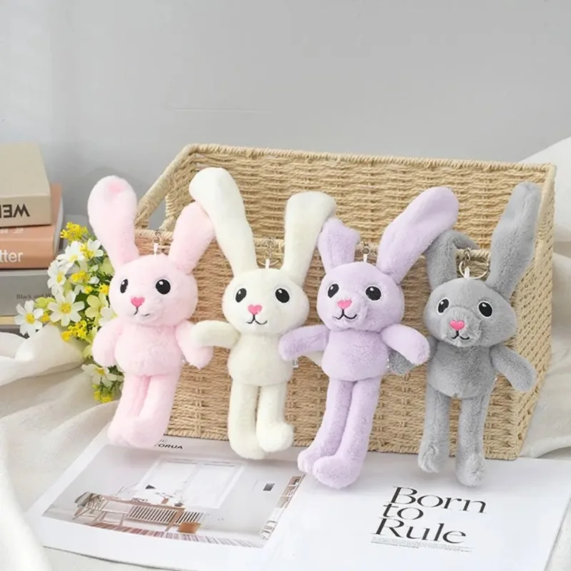 

1Pcs Chain Rabbit Plush Doll Stuffed Rabbit Toys Key Ring Car Keyring Key Long-eared Rabbit Doll Gift Accessories For Children