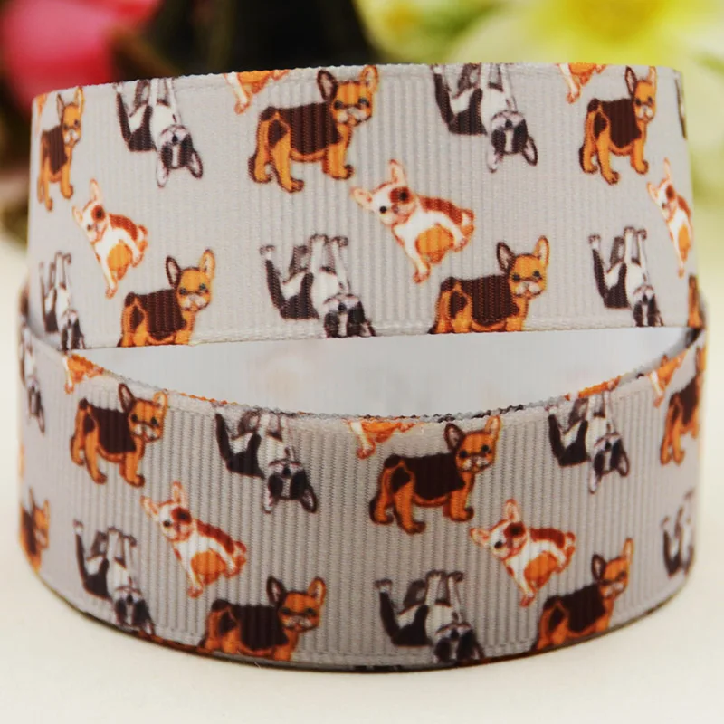 22mm 25mm 38mm 75mm Dog Cartoon printed Grosgrain Ribbon party decoration 10 Yards