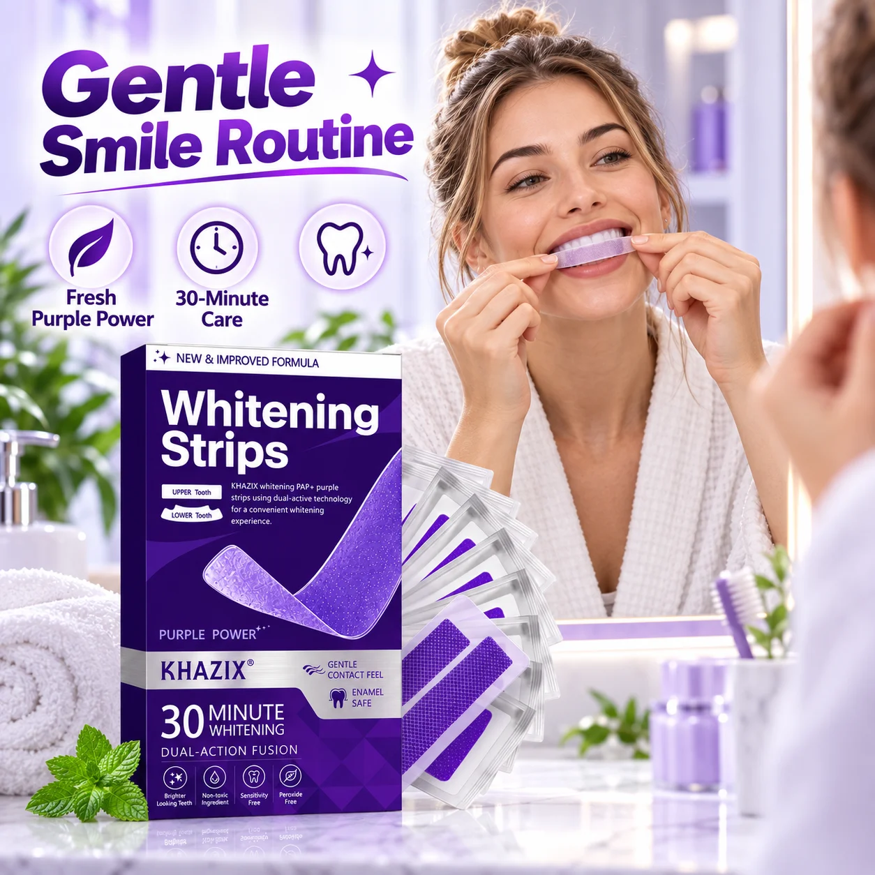 Dental Care Strips Oral Hygiene Teeth Patch Fresh Breath Mouth Cleaning Strips for Daily Use view 3