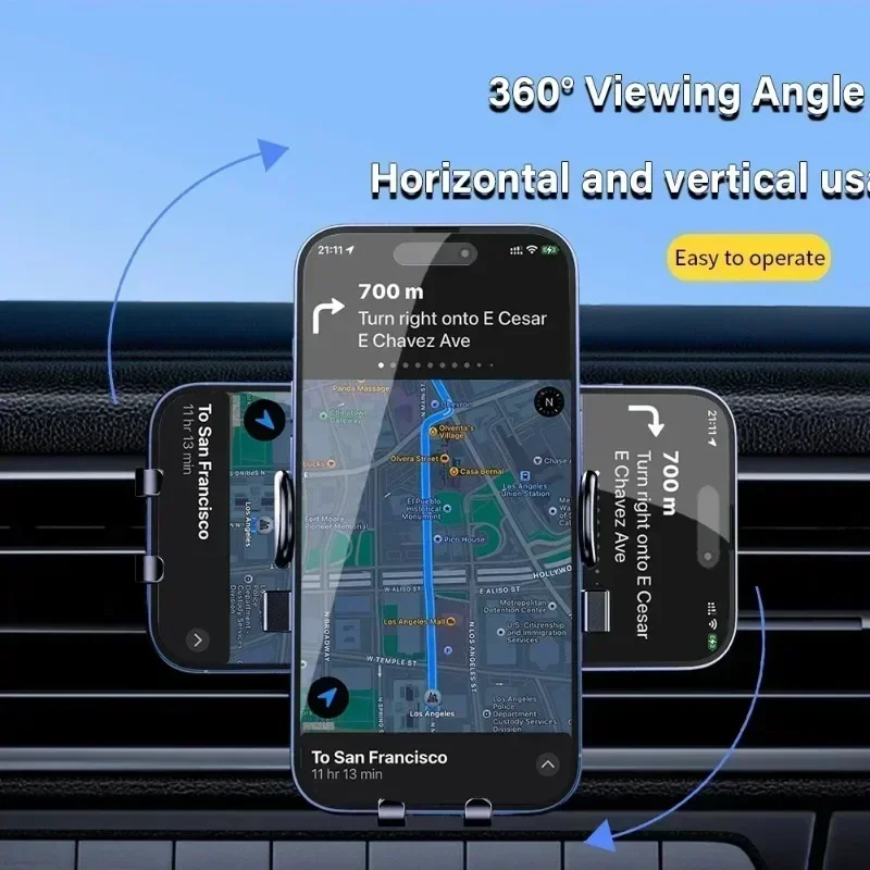Universal Cell Phone Car Stand Auto-Lock Rotatable Vent Clip Hands Phone Holders for 4-7 Inch iPhone Samsung Xiaomi Phone