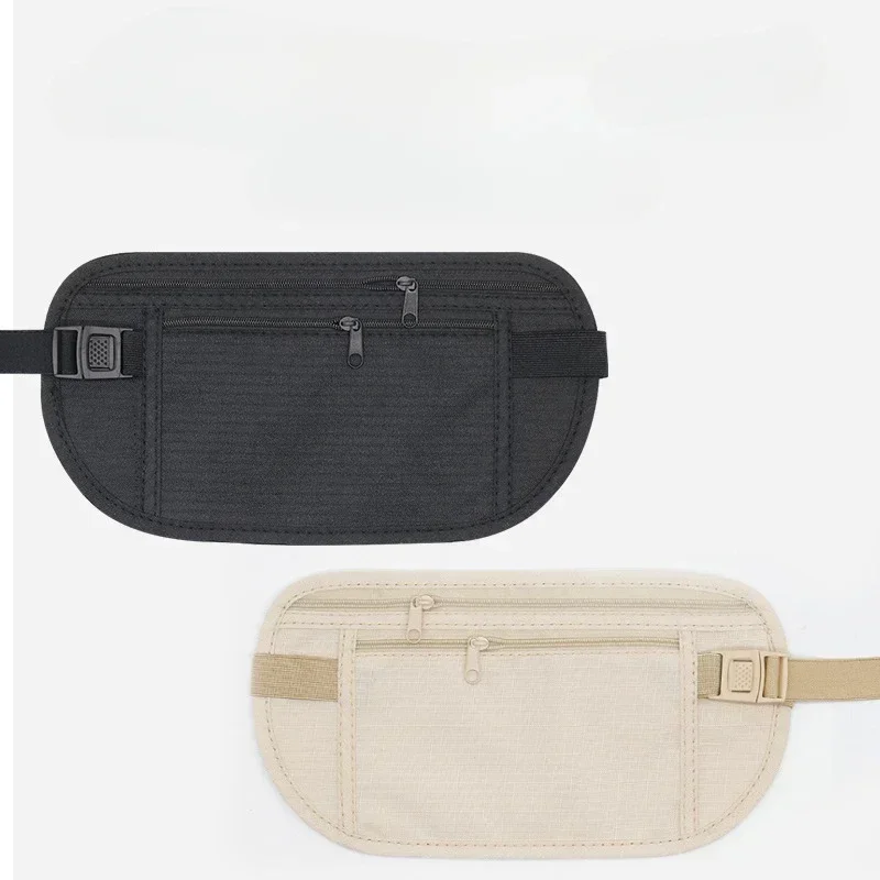 Bolsa de cintura de viagem invisível para passaporte saco de cinto de dinheiro carteira de segurança escondida anti-roubo dinheiro sacos de cintura escondidos