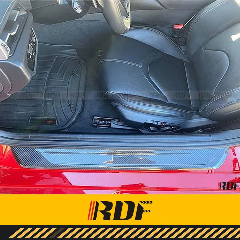 Suitable for Toyota Supra A90 Carbon Fiber Sticker Door Welcome Pedal Panel Trim Strip Inside Decorative Threshold Plate