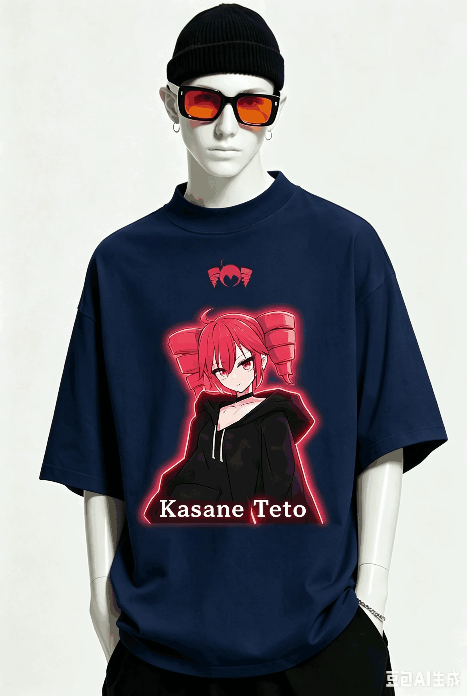 Kasane Teto Übergroßes Unisex-T-Shirt mit Grafikdruck und Rundhalsausschnitt für Männer und Frauen, hochwertige Y2k-Kurzarm-Streetwear aus weicher Baumwolle – Detail 19