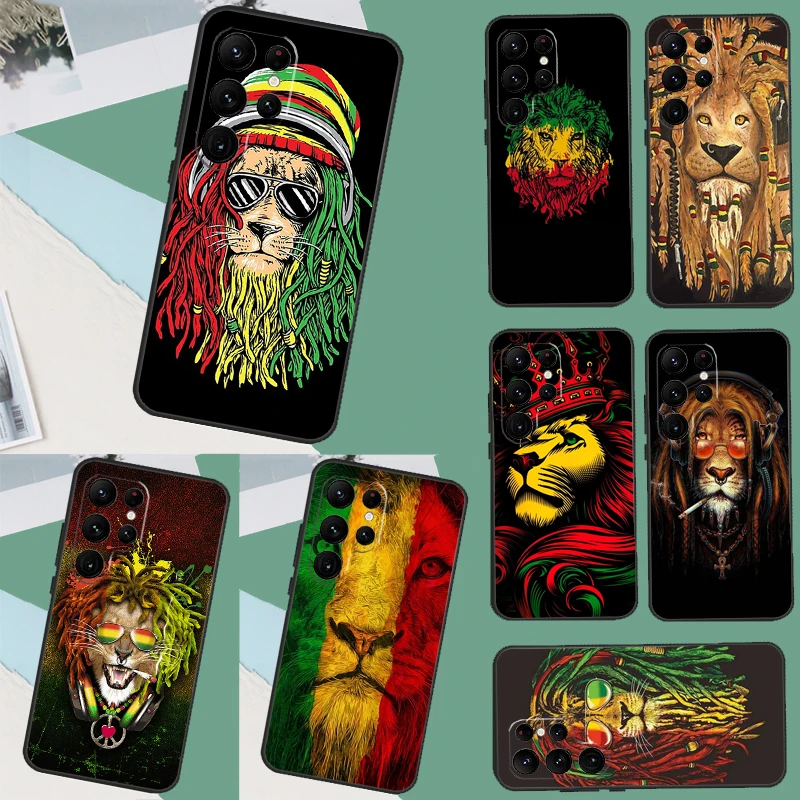 Rasta Lion Reggae Bob Marleys Case For Samsung Galaxy S23 Ultra Plus S22 S21 S9 S10 Note 10 Note 20 Ultra S20 FE Cover