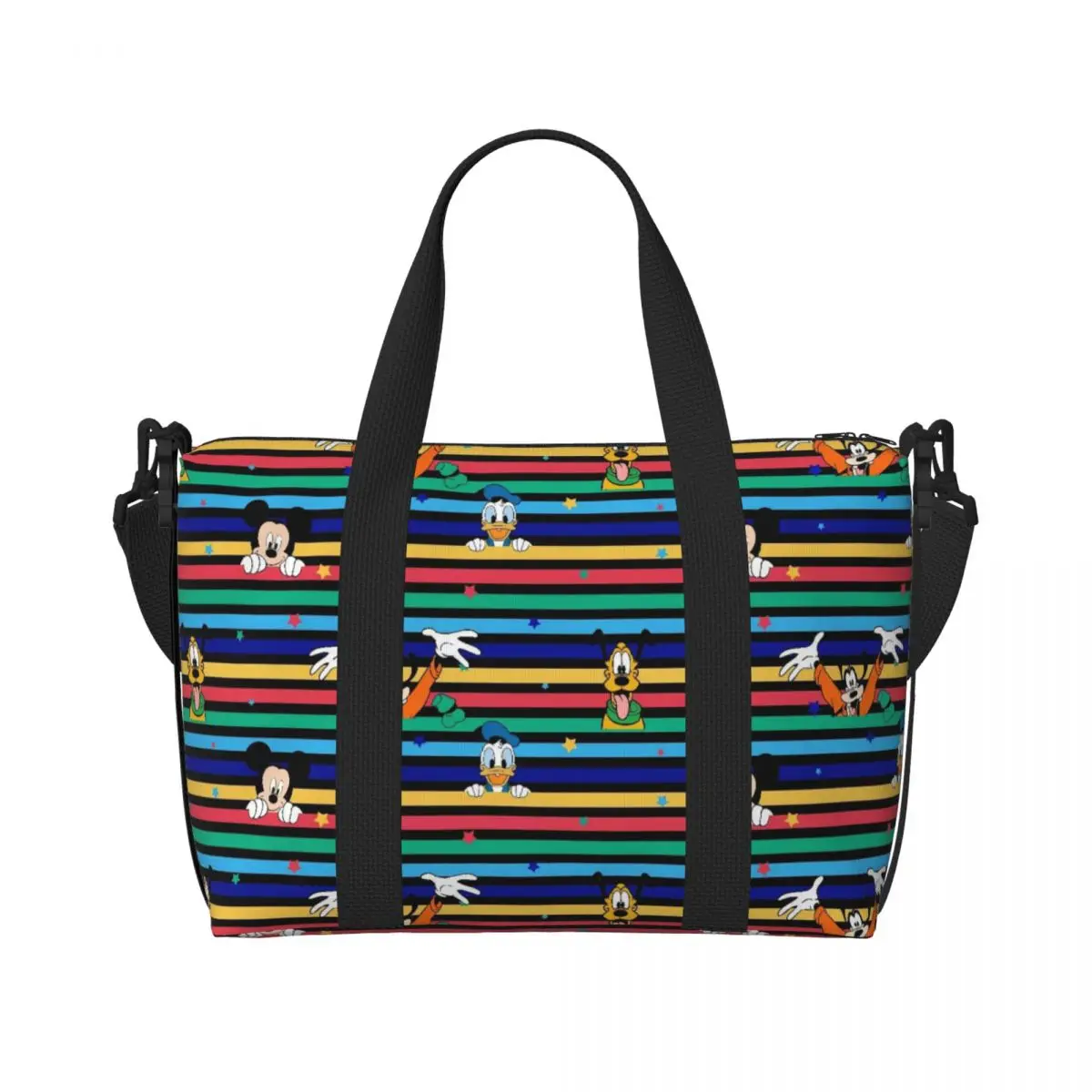 

Custom P-Pluto Cartoon Tote Bag Women Large Capacity Gym Beach Shoulder Travel Bag