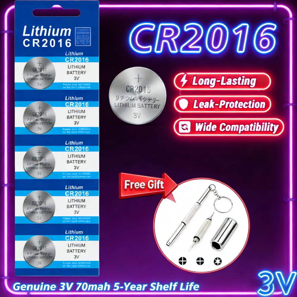 CR2016 3V Lithium Coin Cell Batteries (2-30Pcs) | Replacement for DL/ECR/BR2016 | Ideal for Remote Controls & Motherboards