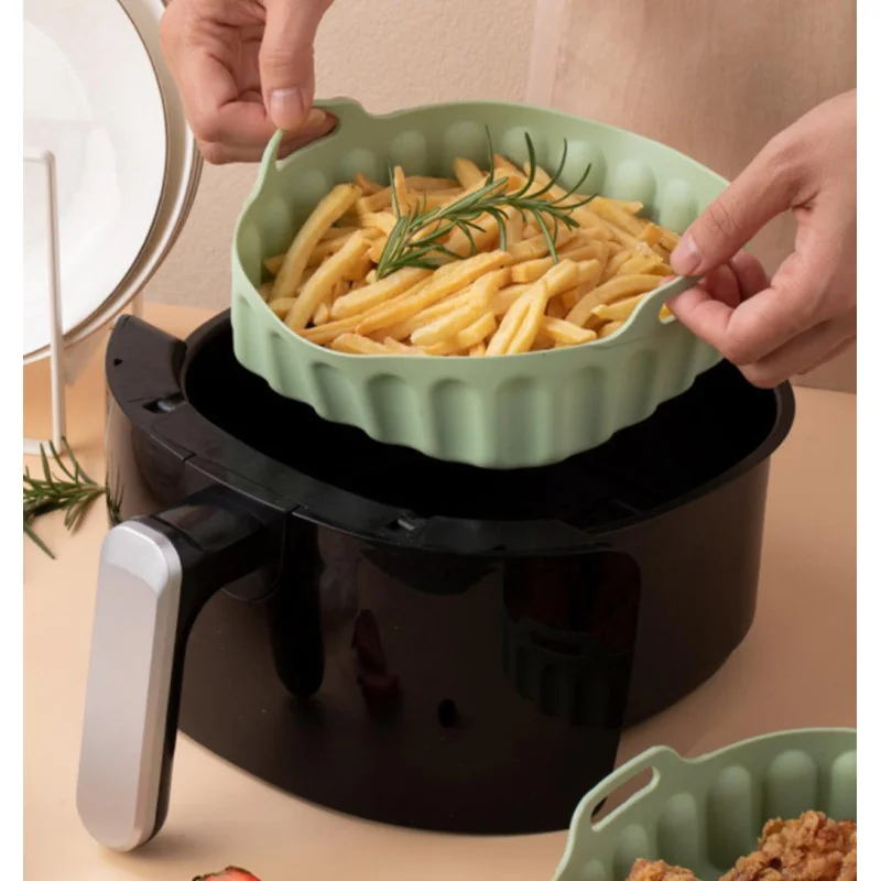 مقلاة هوائية متعددة الوظائف من السيليكون، مقاومة لدرجات الحرارة العالية، صينية خبز مربعة، فاصل الزيت #1