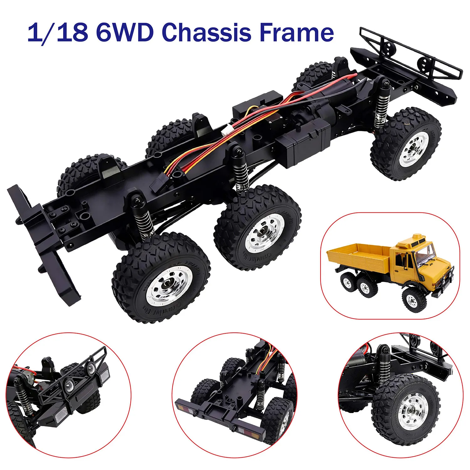 

JJRC Rc Crawler Chassis Frame 1 18 Scale 6X6 6WD Unimog C8823 Plastic Assembled Off Road Remote Control Car Spare Accessory
