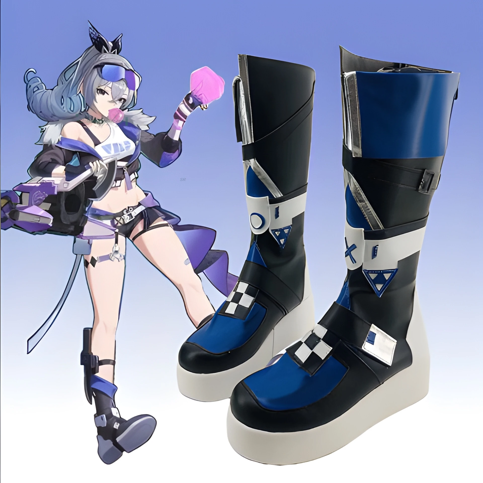 

Silver Wolf Cosplay 코스프레 Coat Shorts Wig Shoes Full Set Game Honkai: Star Rail Women 코스프레 Halloween Party Carnival Suit
