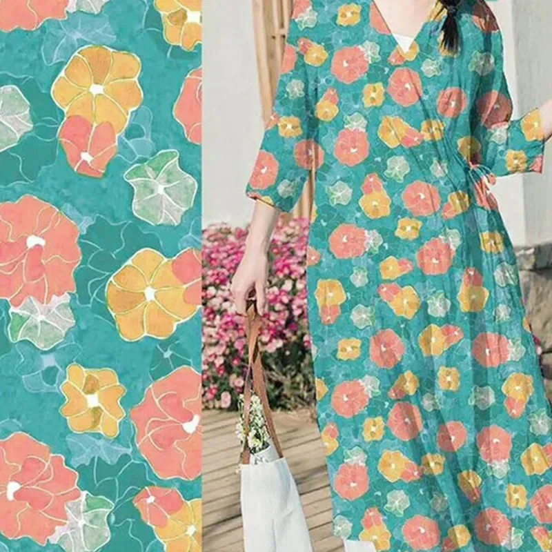 In Stock New Arrival Ramie Textile Printed Plain Weave High Count High Density Cool Feeling No Deformation Wrinkle Resistant Ant
