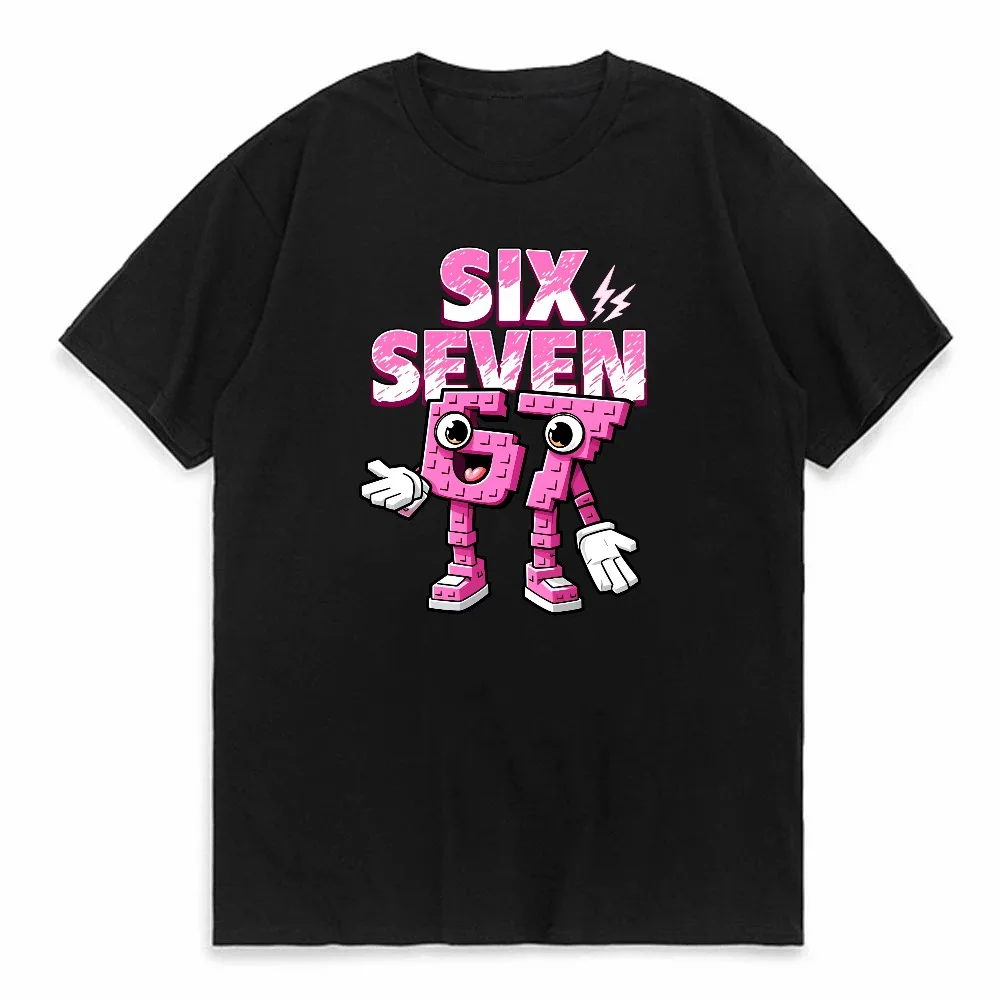 

Six Seven Brain Rot print Graphic T-Shirt Funny 67 Brainrot women T Shirts summer Crewneck Short Sleeve Tops Breathable Tees