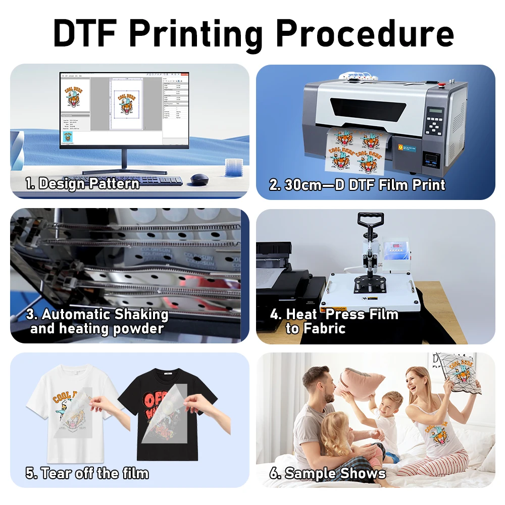 For Dual Epson XP600 Printhead A3 DTF Printer with Powder Shaker T shirt Printing Machine Direct to Film DTF Printer 13 Inch