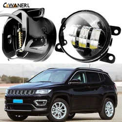 2 X LED Fog Light For Jeep Compass MP 2017 2018 Car H11 Front Bumper Fog Lamp DRL Amber White 30W 6000LM 12V