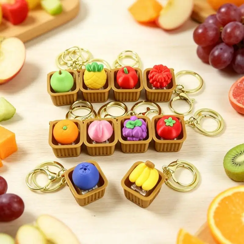 3D-Gedruckter Frucht-Fidget-Druckknopf-Schlüsselanhänger 1 Stück Tragbares PLA-Clicker-Spielzeug für Büro und Schule zur Stresslinderung – Detail 4