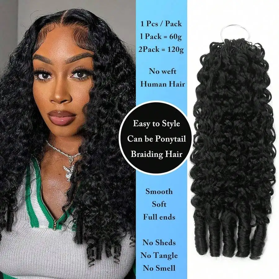 12A Burmese Curly Feather Crochet 100% Human Hair Pre-Separated Reusable Miracle Knots Natural Black Boho Braids Hair Extensions
