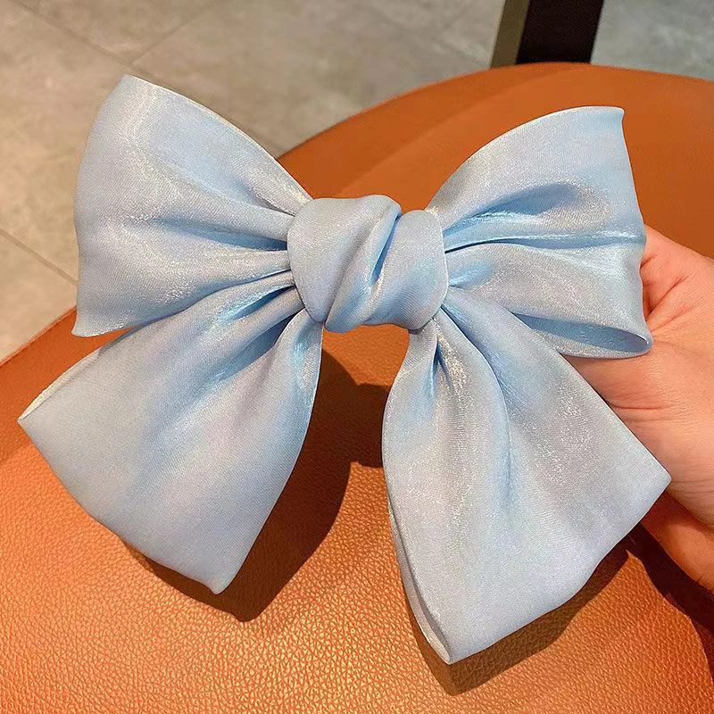 Fashion Ribbon Hairgrips Big Large Bow Hairpin for Women Girls Satin Trendy Ladies Hair Clip New Cute Barrette Hair Accessories