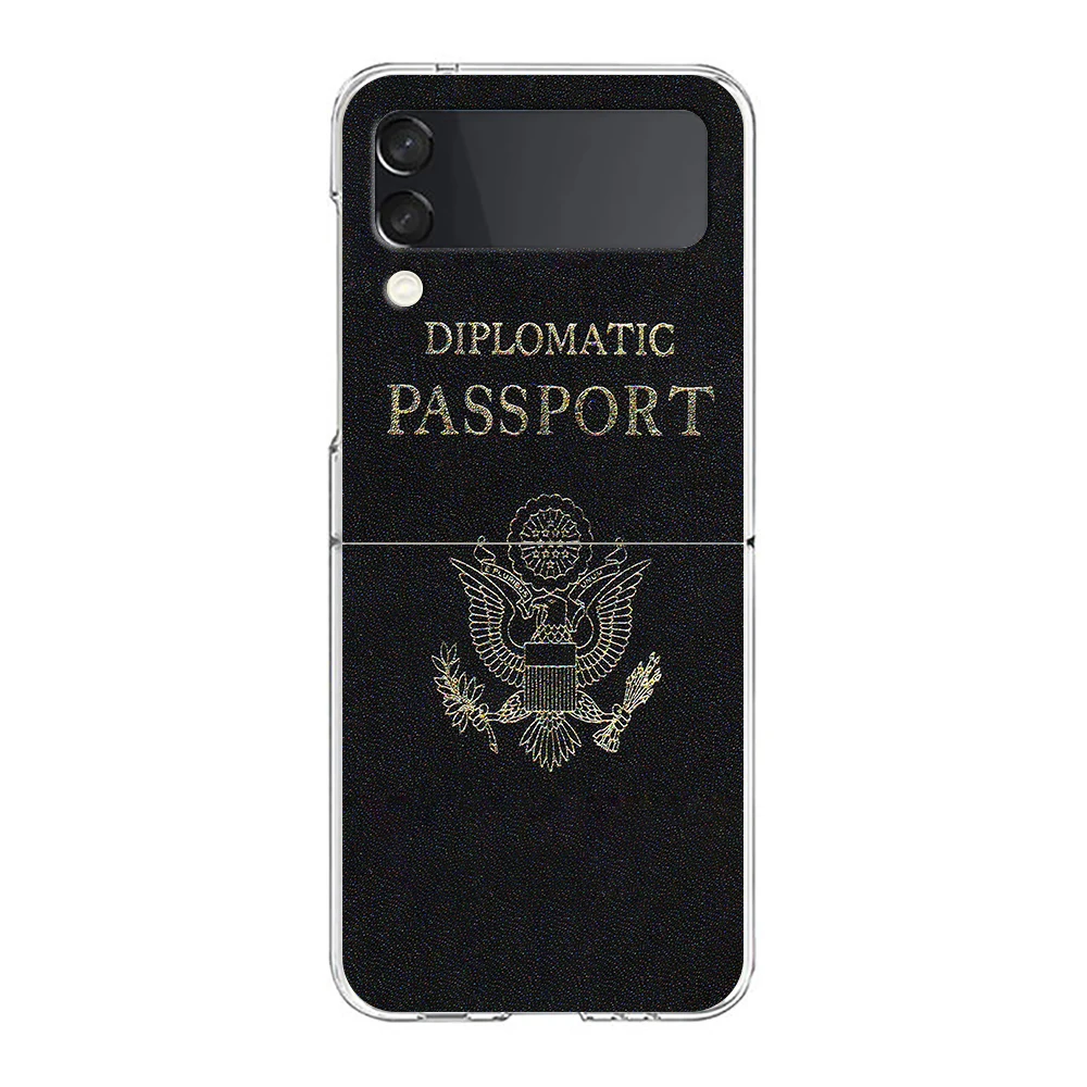 Custodia rigida per PC con passaporto bandiera del marocco per Samsung Galaxy Z Flip 5 4 3 Cover trasparente per custodie antiurto Galaxy Z Flip 6