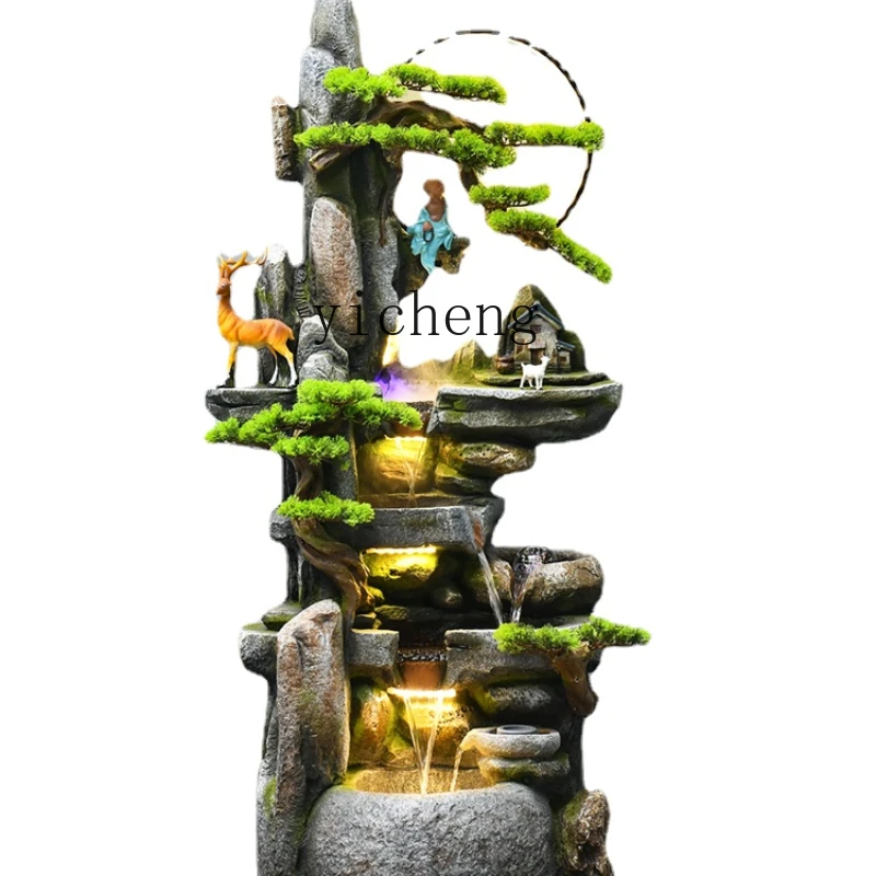 

Zk Chinese Zen Waterscape Artificial Mountain and Fountain Living Room Landscape Furnishing Articles Floor Decoration