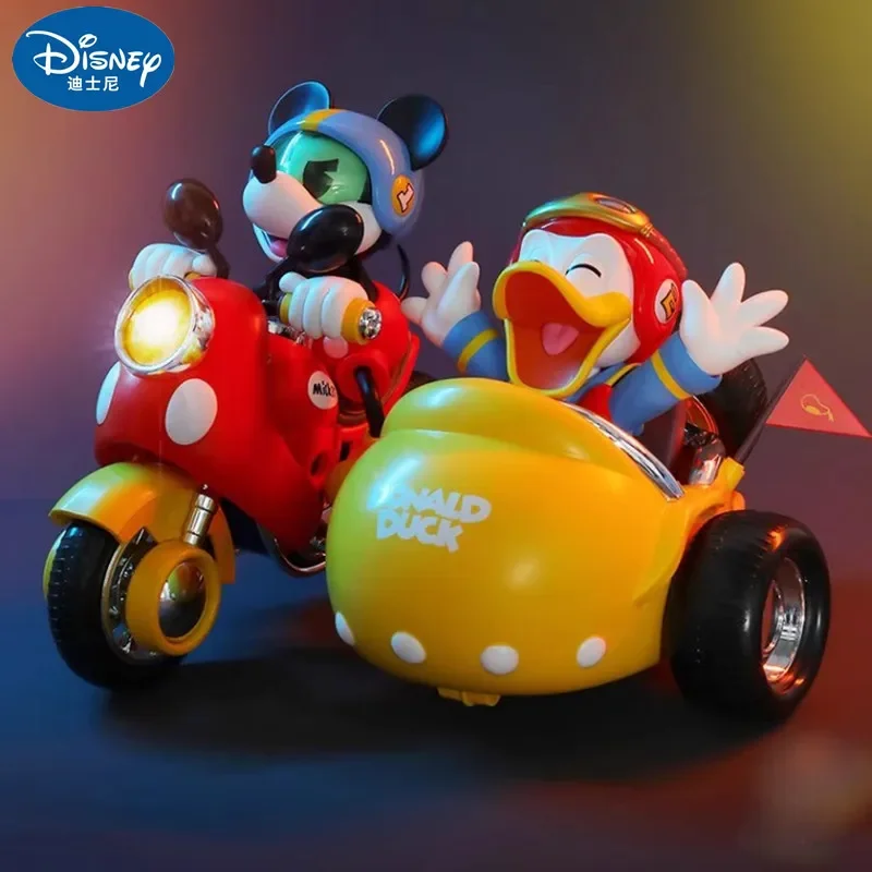 

Disney Mickey And Friends Anime Figures Speed Squad Motorcycle Mickey Figures Donald Duck Collection Model Ornament Toys Gift