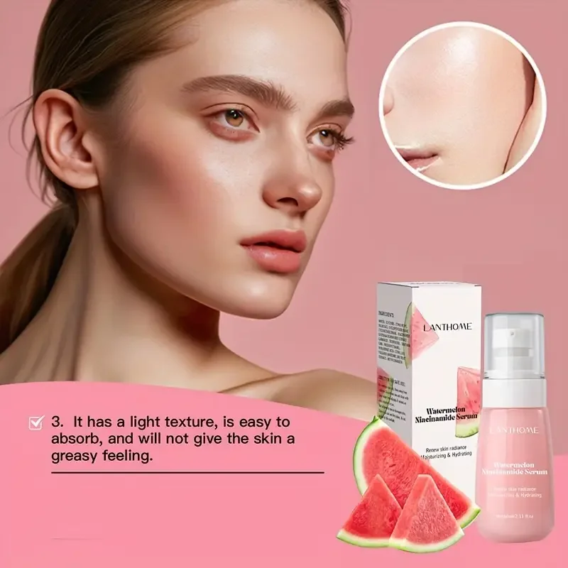 Watermelon Glow Niacinamide Moisturizing Face Pre-Treatment,Moisturizing Serum,Skin Makeup Lightweight Moisturizing Pre-treatmen