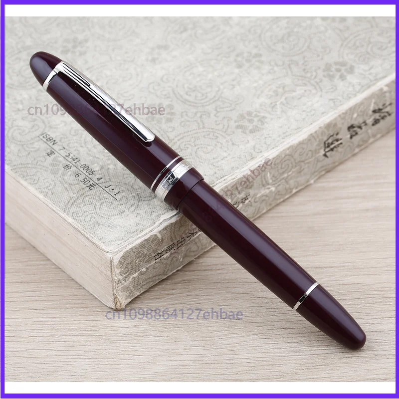 For MAJOHN P136 Red Piston Fountain Pen EF/F/M/Flat Size 20 Ink Window Writing Pen