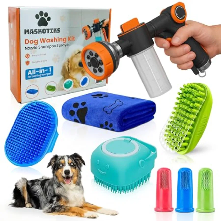 

【Spot goods】Dog Washing Hose Attachment-All in One Dog Bath Attachment for Tub-Dog Shampoo Sprayer-Dog Washing Kit-Dog Drying T