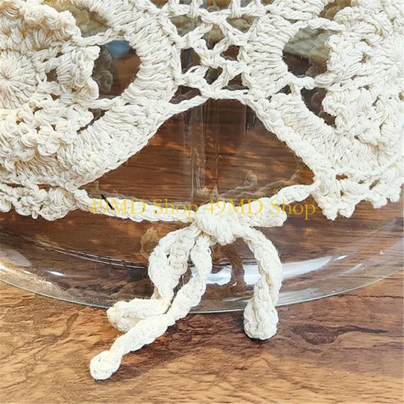 49MD Lightweight Crochet Baseball Cap Openwork Summer Mesh Hat for Vacation Wear, Daily Use, Travel, and Sunny Walks