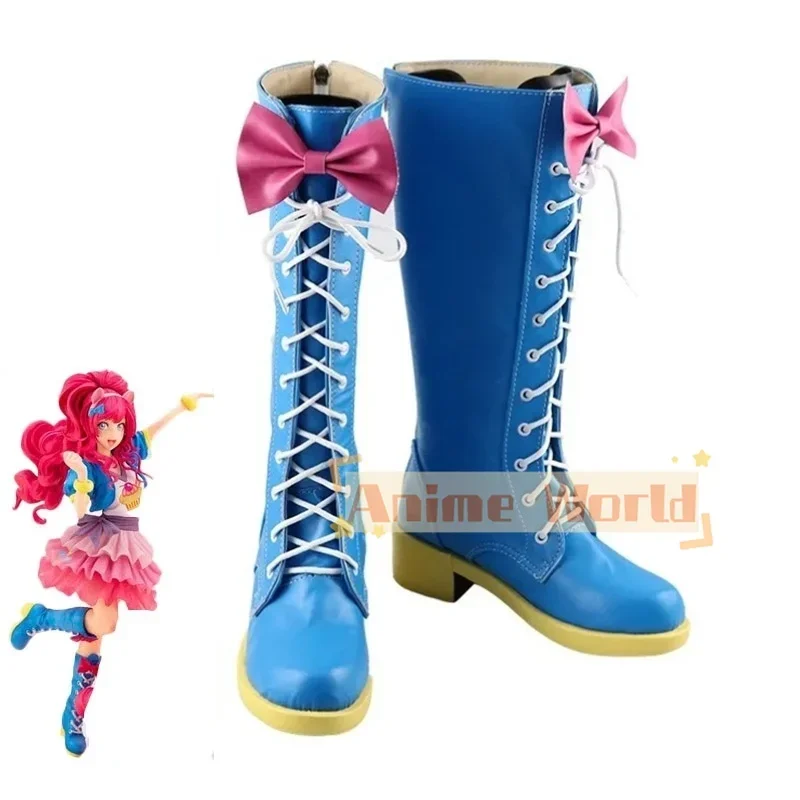 Pinkie Pie Cosplay Shoes PU Leather Shoes Halloween Carnival Boots Anime Cosplay Props Custom Made