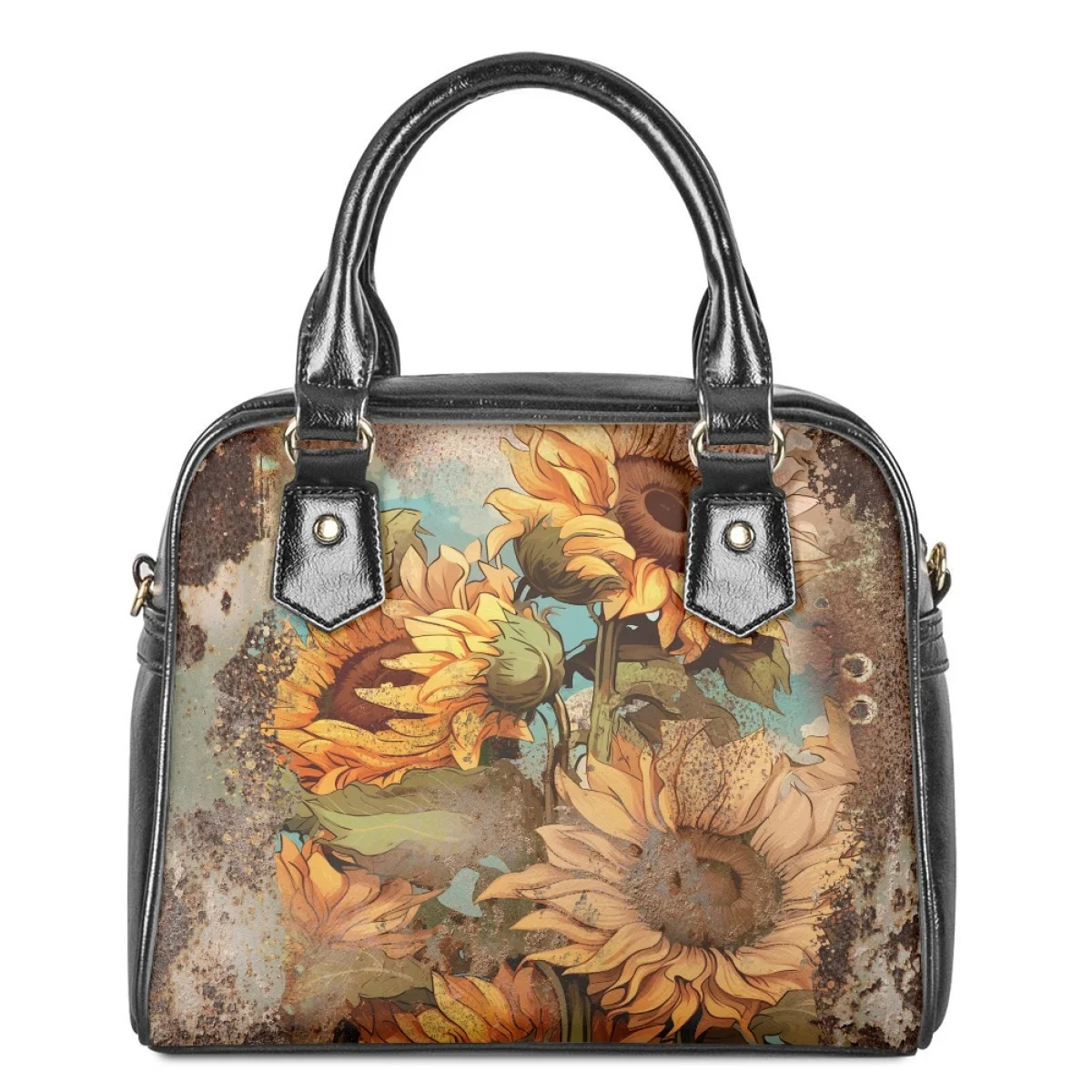 

Jackherelook Pretty Sunflower Oil Painting Ladies Tote Shoulder Bag PU Leather Crossbody Bag for Women Daily Casual Tote Handbag