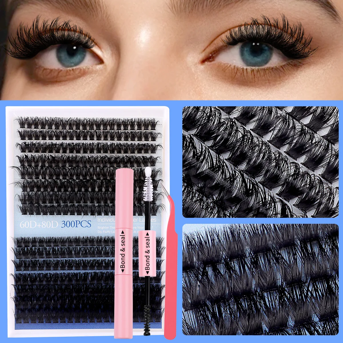 

Chic Segment Lashes Sleeve for Starter 60 80D Thick Fluffy Fake Eyelashes Extension DIY Home Long Lasting Bundles Lash Reusable