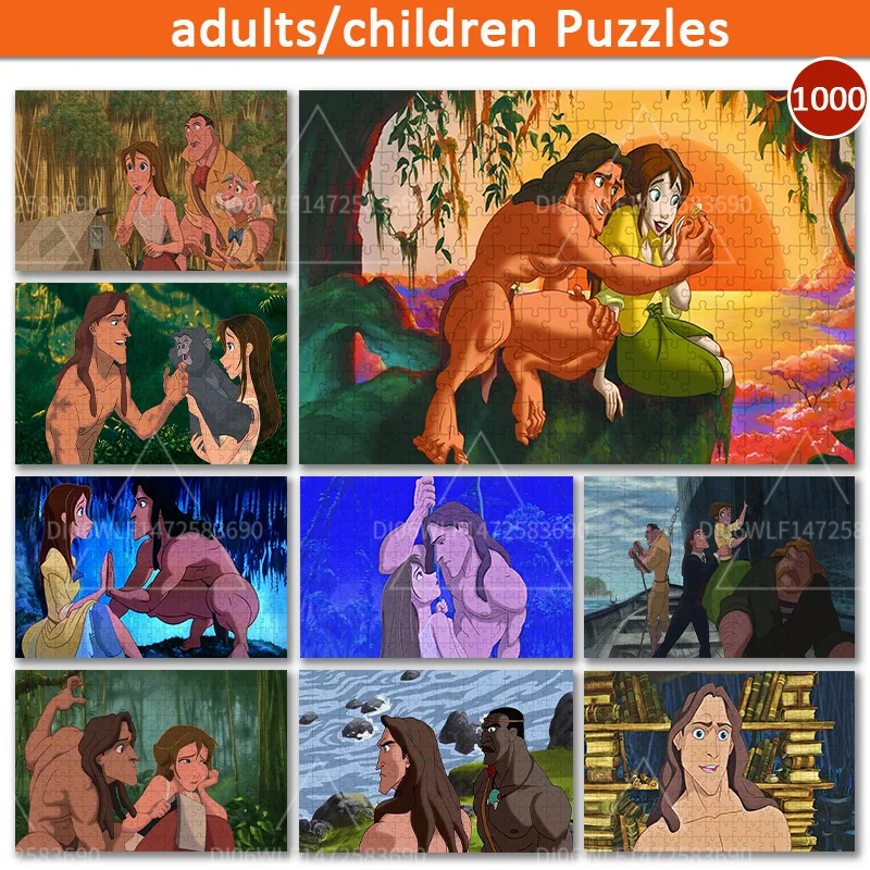 

Jigsaw Puzzle Toys Disney Tarzan &Jane Movie 1000 PCS Wooden Puzzles Children's Educational Toys Adult Handmade Gift Clear Print