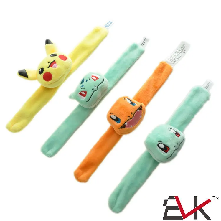 Pokemon Plush Snap Circle Party Bracelets Pikachu Figures Anime Wristband Child Slap Band Toys Boys Girls Birthday Party Gifts