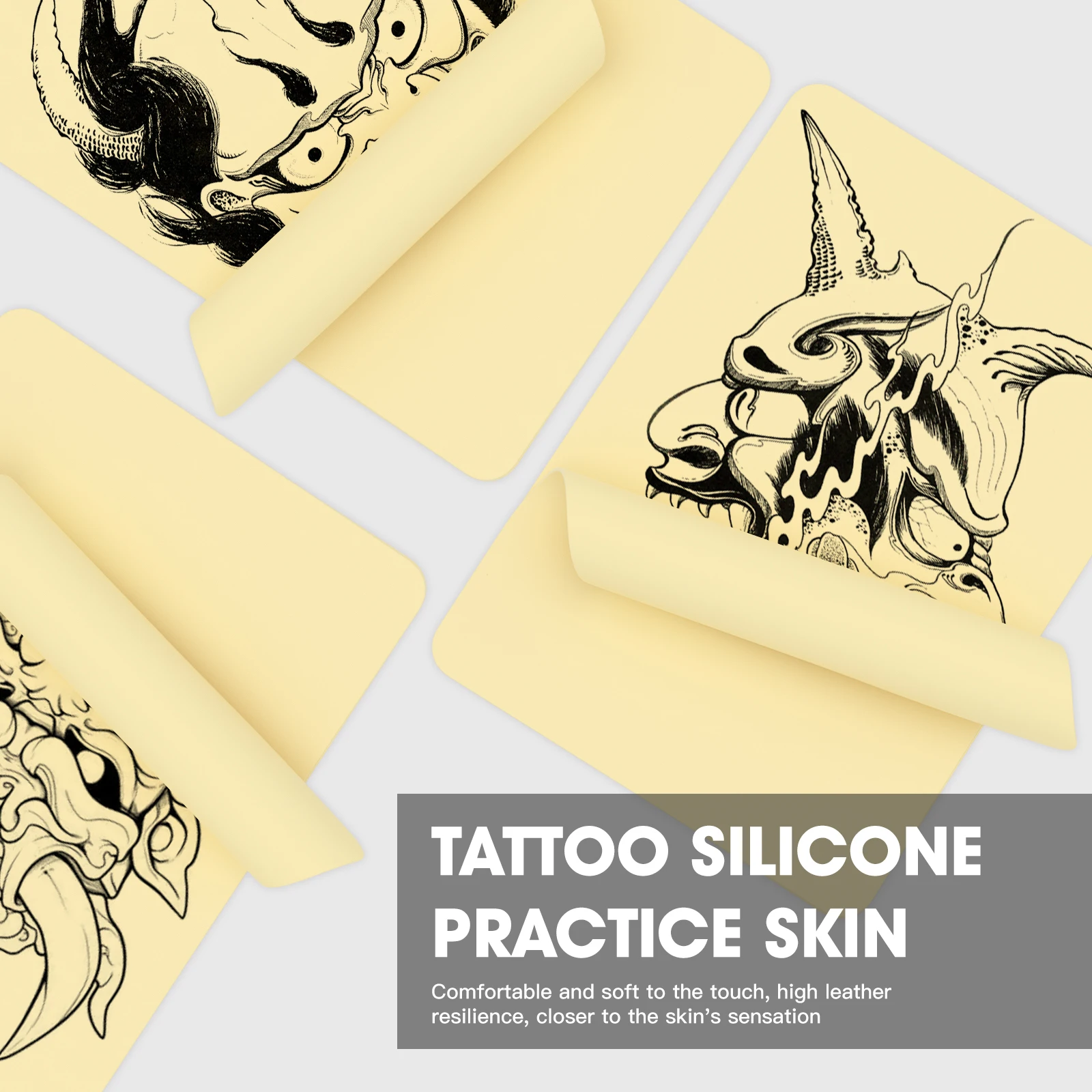 

DQFART 100x140mm Mini Silicone Blank Tattoo Practice Skin Double Sides Tattoo Skin for Beginners and Experienced Tattoo Artists