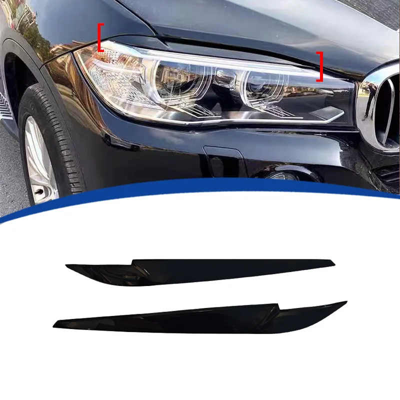 

For BMW X5 F15 2013-2018 Headlight Eyebrow Trim ABS Stick-On Headlamp Decor Exterior Styling Upgrade Modification Accessories