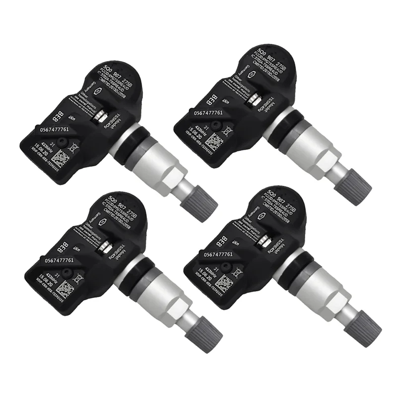 4Pcs Tire Pressure Sensor Monitoring System TPMS Sensors 5Q0907275B for Arteon Jetta Touareg Phideon -Audi RS3 433MHZ