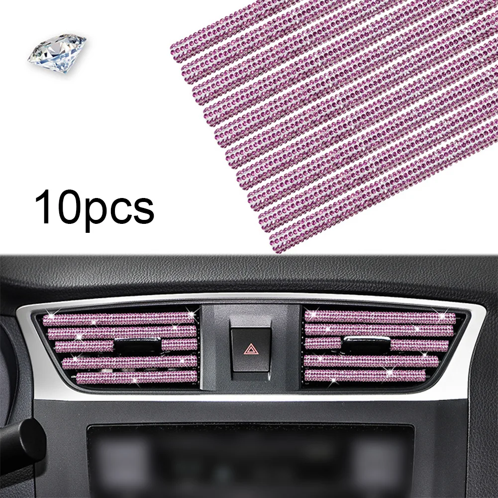 Car Air Vent Decorative Strips 10pcs Soft PVC for Inline Air Vents Easy InstFor Allation and Enhanced Appearance