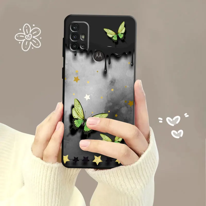 Case For Motorola G200 G60 G50 G31 G30 G22 G9 G8 Power Lite Plus Edge 20Lite 30 One Fusion Bling Aesthetic Butterfly Rose Art