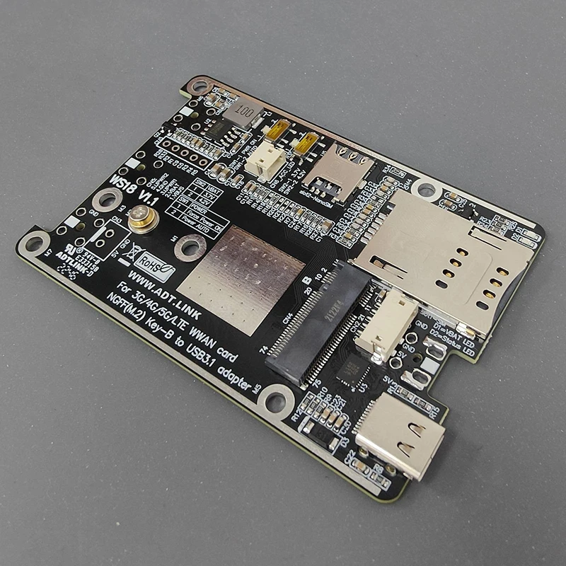 M.2 B-key WWAN 4G LTE 5G Adapter Board USB Type-C For Sierra EM7455 EM7565 Quectel RM500Q-GL RM520N-GL RM500Q-AE Modem