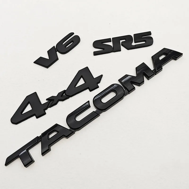 ثلاثية الأبعاد سيارة ملصق شعار V6 4X4 SR5 تاكوما جذع شارة الباب Waier خط C-عمود شعار الشارات لتويوتا تاكوما N170 N260 N300 N400